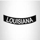 LOUISIANA White on Black Bottom Rocker Patch for Vest Jacket BR389 - STURGIS MIDWEST INC.