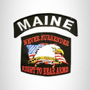 MAINE and NEVER SURRENDER Small Patches Set for Biker Vest - STURGIS MIDWEST INC.