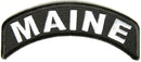 Maine State White on Black Small Rocker Patch Front for Biker Jacket Vest - STURGIS MIDWEST INC.