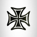 MALTESE CROSS White on Black Small Patch Iron on for Vest Jacket SB616 - STURGIS MIDWEST INC.