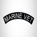 MARINE VET White on Black Top Rocker Patch for Biker Vest Jacket TR299 - STURGIS MIDWEST INC.