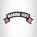 MARINE WIFE USA Flag Banner Iron on Top Rocker Patch for Biker Vest Jacket - STURGIS MIDWEST INC.
