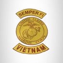 MARINES VIETNAM Brown on Gold Iron on 3 Large Back Patches Set for Biker Vest Jacket - STURGIS MIDWEST INC.