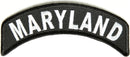 Maryland State White on Black Small Rocker Patch Front for Biker Jacket Vest - STURGIS MIDWEST INC.