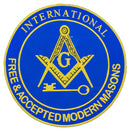 Mason Blue and Gold in Round Center Patch Iron on for Biker Vest CP195 - STURGIS MIDWEST INC.