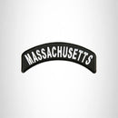 Massachusetts State White on Black Small Rocker Patch Front for Biker Jacket Vest - STURGIS MIDWEST INC.
