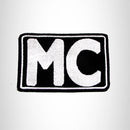 MC White on Black Iron on Small Patch for Motorcycle Biker Vest SB1030 - STURGIS MIDWEST INC.