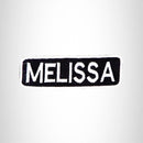 MELISSA Black and White Name Tag Iron on Patch for Biker Vest and Jacket NB308 - STURGIS MIDWEST INC.