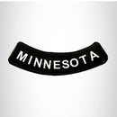 MINNESOTA White on Black Bottom Rocker Patch for Vest Jacket BR372 - STURGIS MIDWEST INC.