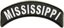 Mississippi State White on Black Small Rocker Patch Front for Biker Jacket Vest - STURGIS MIDWEST INC.