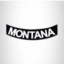 MONTANA White on Black Bottom Rocker Patch for Vest Jacket BR385 - STURGIS MIDWEST INC.