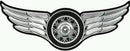 Motorcycle Biker Small Patch Winged Silver Wheel with Wings SB416 - STURGIS MIDWEST INC.