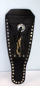 MOTORCYCLE BLACK LEATHER STUDDED TANK COVER - STURGIS MIDWEST INC.