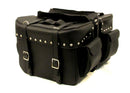Motorcycle Detachable Saddlebag Zip off with 2 End Pockets Two Strap lids Steel frame SAD104 - STURGIS MIDWEST INC.