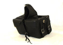 Motorcycle Detachable Saddlebag Zip off With End Pocket and Concho Tapered Two Strap SAD574 - STURGIS MIDWEST INC.