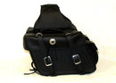 Motorcycle Detachable Saddlebag Zip off With End Pocket and Concho Tapered Two Strap SAD574 - STURGIS MIDWEST INC.