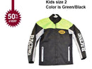 motorcycle kids jacket green/black Usa mode motor usa classics size 2 - STURGIS MIDWEST INC.