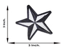 Motorcycle Small Patch Sew on Reflective Star Black and Grey for Biker Vest Jacket - STURGIS MIDWEST INC.