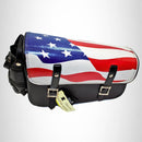 Motorcycle Solo Bag American Flag Design on Black SOL192 - STURGIS MIDWEST INC.