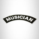 MUSICIAN White on Black Top Rocker Patch for Motorcycle Jacket Vest - STURGIS MIDWEST INC.