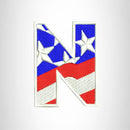 N Alphabet Letters of US Flag Iron on Small Patch for Biker Vest - STURGIS MIDWEST INC.