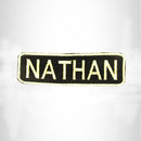 NATHAIN White on Black Iron on Name Tag Patch for Biker Vest NB238 - STURGIS MIDWEST INC.