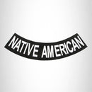 NATIVE AMERICAN White on Black Bottom Rocker Iron on Patch for Biker Vest BR446 - STURGIS MIDWEST INC.