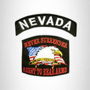 NEVADA and NEVER SURRENDER Small Patches Set for Biker Vest - STURGIS MIDWEST INC.