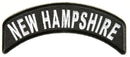 New Hampshire State White on Black Small Rocker Patch Front for Biker Jacket Vest - STURGIS MIDWEST INC.