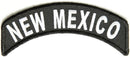 New Mexico State White on Black Small Rocker Patch Front for Biker Jacket Vest - STURGIS MIDWEST INC.