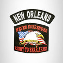 NEW ORLEANS and NEVER SURRENDER Small Patches Set for Biker Vest - STURGIS MIDWEST INC.