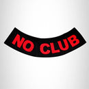 NO CLUB Red on Black Bottom Rocker Patch for Vest Jacket - STURGIS MIDWEST INC.