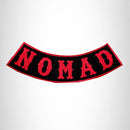 NOMAD Red on Black with Boarder Bottom Rocker Patch for Vest - STURGIS MIDWEST INC.