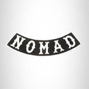 Nomad White on black with boarder Bottom Rocker Iron on Patch for Biker Vest BR475 - STURGIS MIDWEST INC.