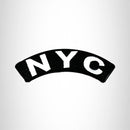 NYC State White on Black Small Rocker Patch Front for Biker Jacket Vest - STURGIS MIDWEST INC.