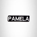 PAMELA Black and White Name Tag Iron on Patch for Biker Vest and Jacket NB312 - STURGIS MIDWEST INC.