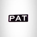 PAT Black and White Name Tag Iron on Patch for Biker Vest and Jacket NB313 - STURGIS MIDWEST INC.