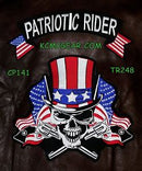 Patriotic Rider Skull & Flags Patches Set Embroidered for Biker Vest Jacket - STURGIS MIDWEST INC.