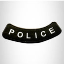 POLICE White on Black Bottom Rocker Patch for Vest Jacket BR379 - STURGIS MIDWEST INC.