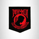 POW MIA Red and Black Iron on Small Patch for Biker Vest SB906 - STURGIS MIDWEST INC.