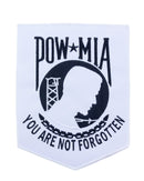 POW MIA You Are Not Forgotton Black on White Center Patch for Vest CP111 - STURGIS MIDWEST INC.