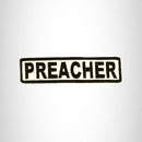 PREACHER Black on White Small Patch Iron on for Biker Vest SB688 - STURGIS MIDWEST INC.