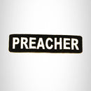 PREACHER White on Black Small Patch Iron on for Biker Vest SB708 - STURGIS MIDWEST INC.