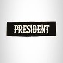 President White on black Small Patch Iron on for Biker Vest SB747 - STURGIS MIDWEST INC.