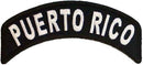 Puerto Rico State White on Black Small Rocker Patch Front for Biker Jacket Vest - STURGIS MIDWEST INC.