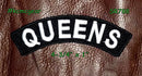 Queens State White on Black Small Rocker Patch Front for Biker Jacket Vest - STURGIS MIDWEST INC.