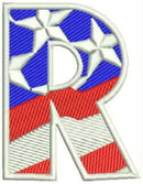 R Alphabet Letters of US Flag Iron on Small Patch for Biker Vest - STURGIS MIDWEST INC.