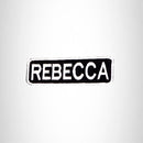 REBECCA Black and White Name Tag Iron on Patch for Biker Vest and Jacket NB314 - STURGIS MIDWEST INC.