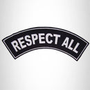 RESPECT ALL White on Black Iron on Top Rocker Patch for Biker Vest Jacket - STURGIS MIDWEST INC.