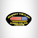 RESPECT THE FLAG Oval Small Patch Iron on for Vest Jacket SB638 - STURGIS MIDWEST INC.